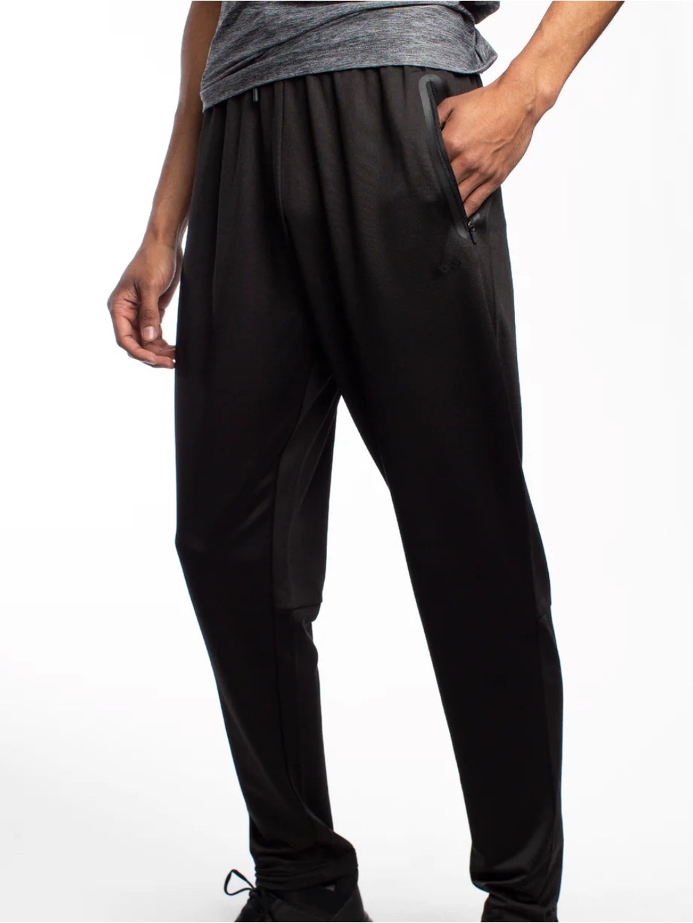 Men's Leg3nd Black Athletic Joggers with Zipper Pockets